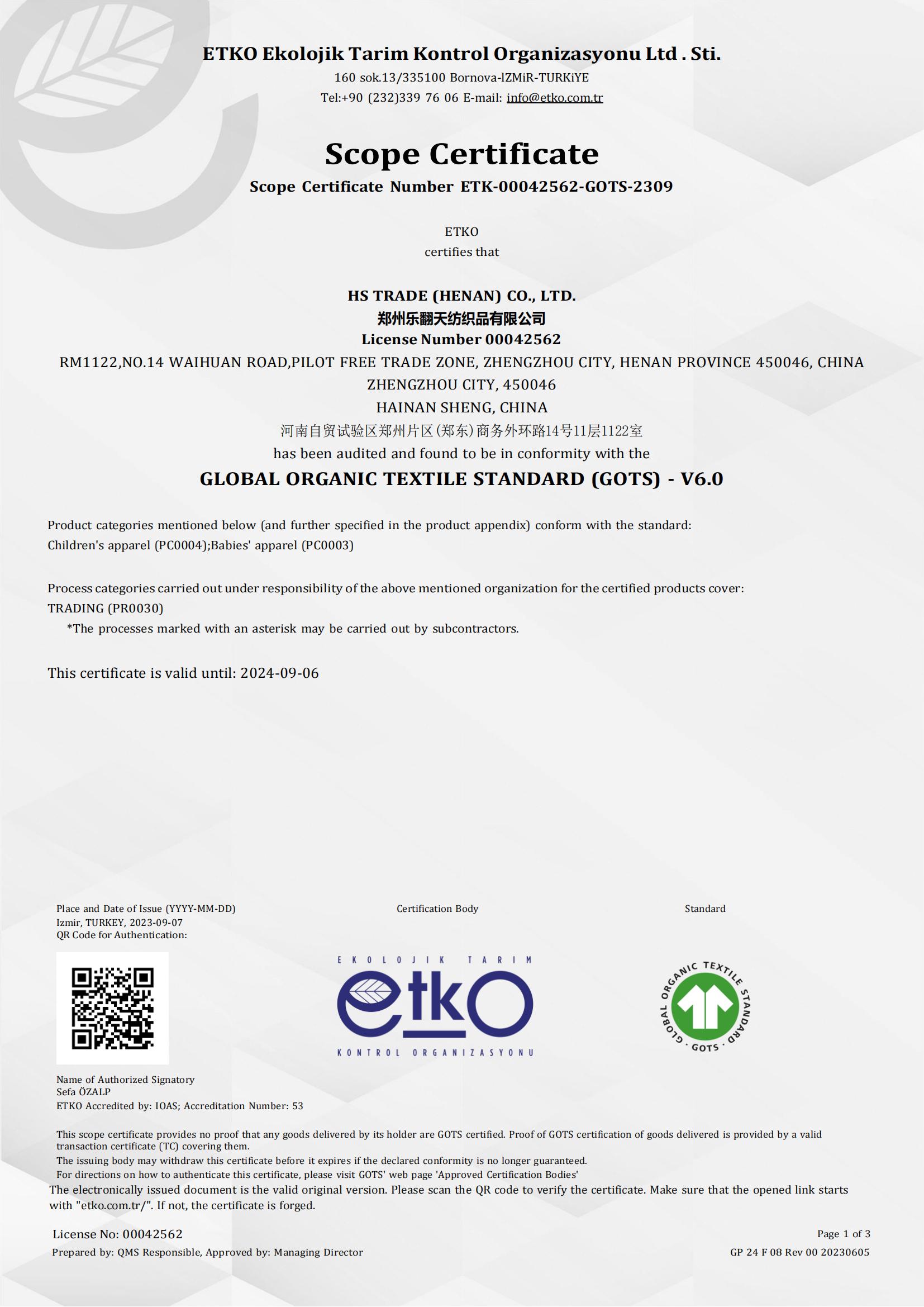 GOTS Certification