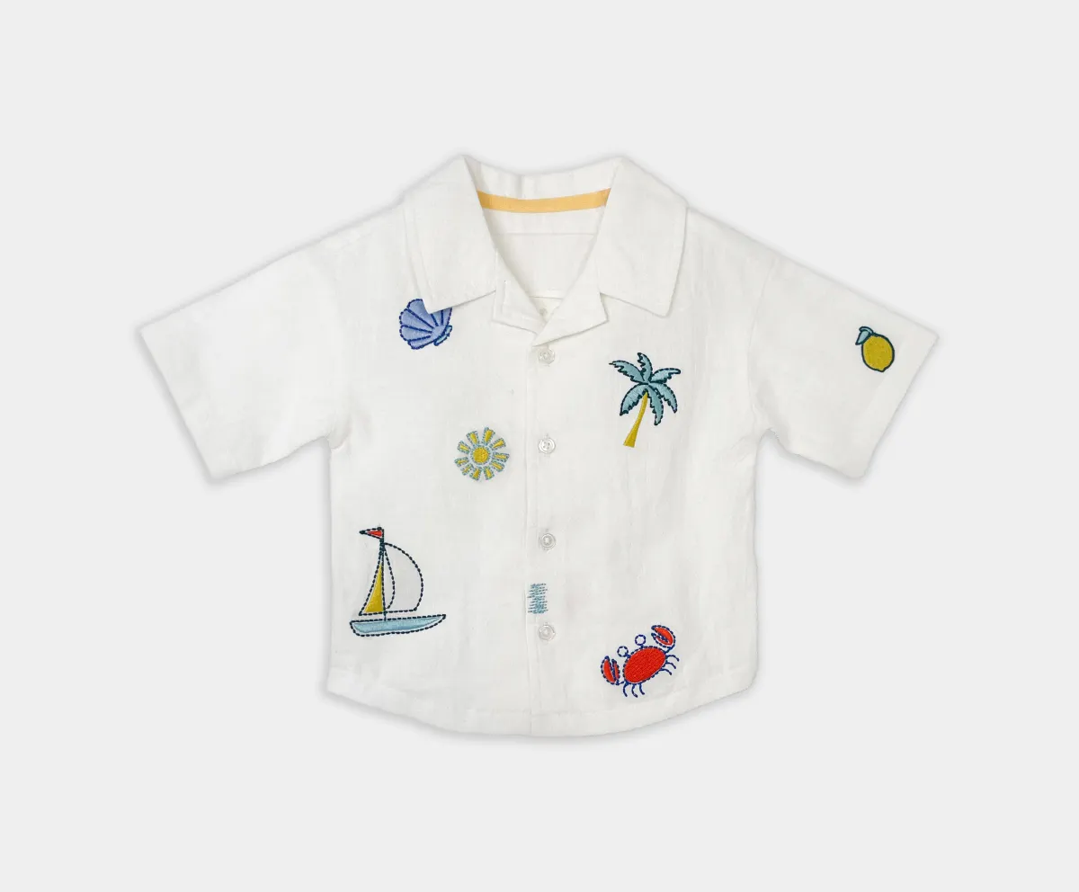 Baby Boys Short Sleeve Button Down Shirt