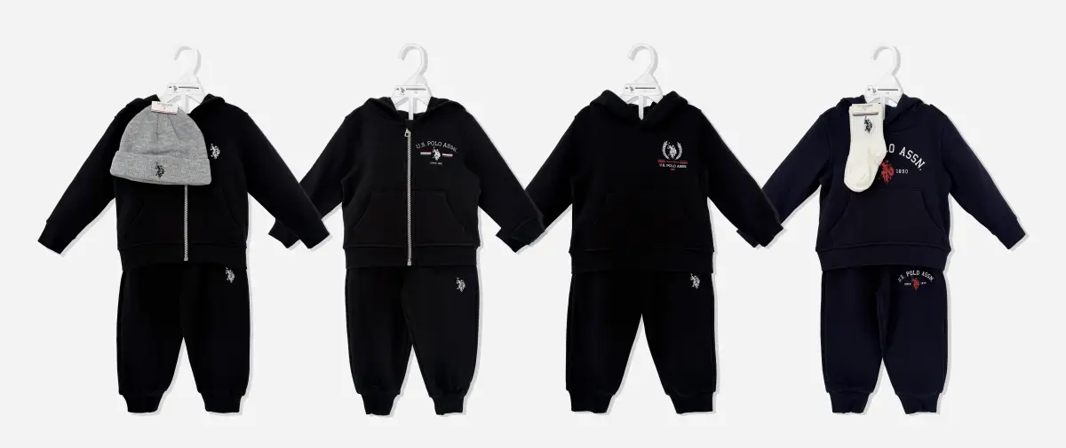 2pk Baby Boy Long Sleeve Sweatshirt & Jogger Pants Outfit Set