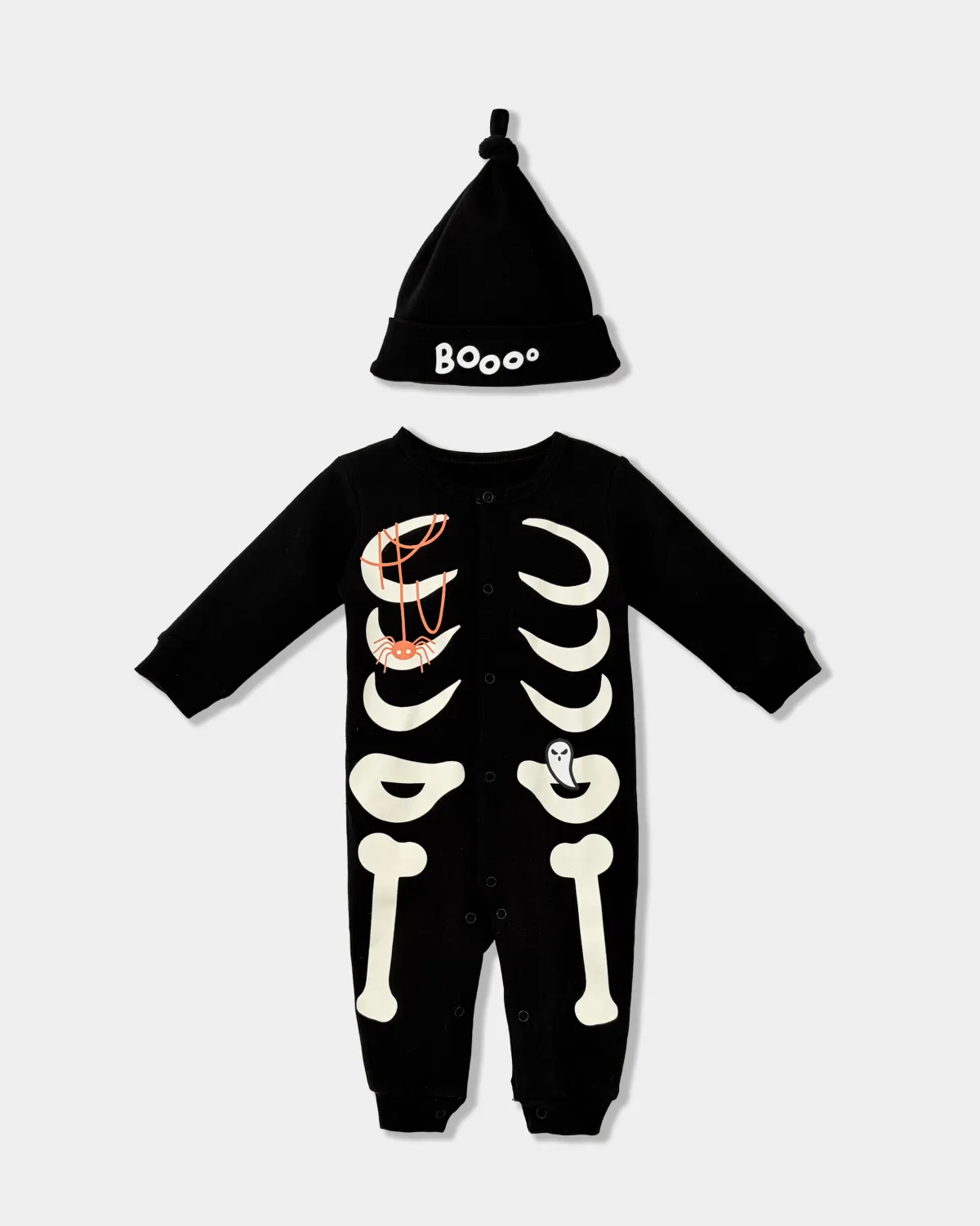 2pk Baby Skeleton Halloween Outfit