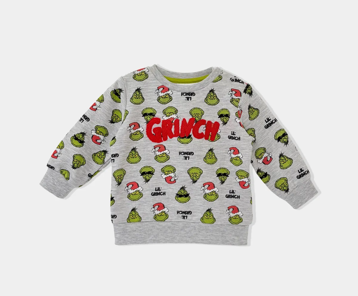 Kids Grinch Christmas Crewneck Sweatshirt