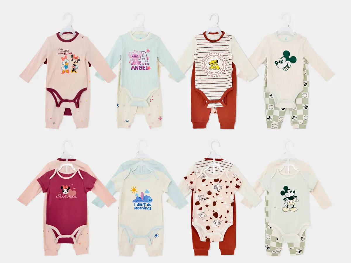 3pk Baby Outfit Set, Ribbed Bodysuit (Long & Short Sleeve) & Matching Pants