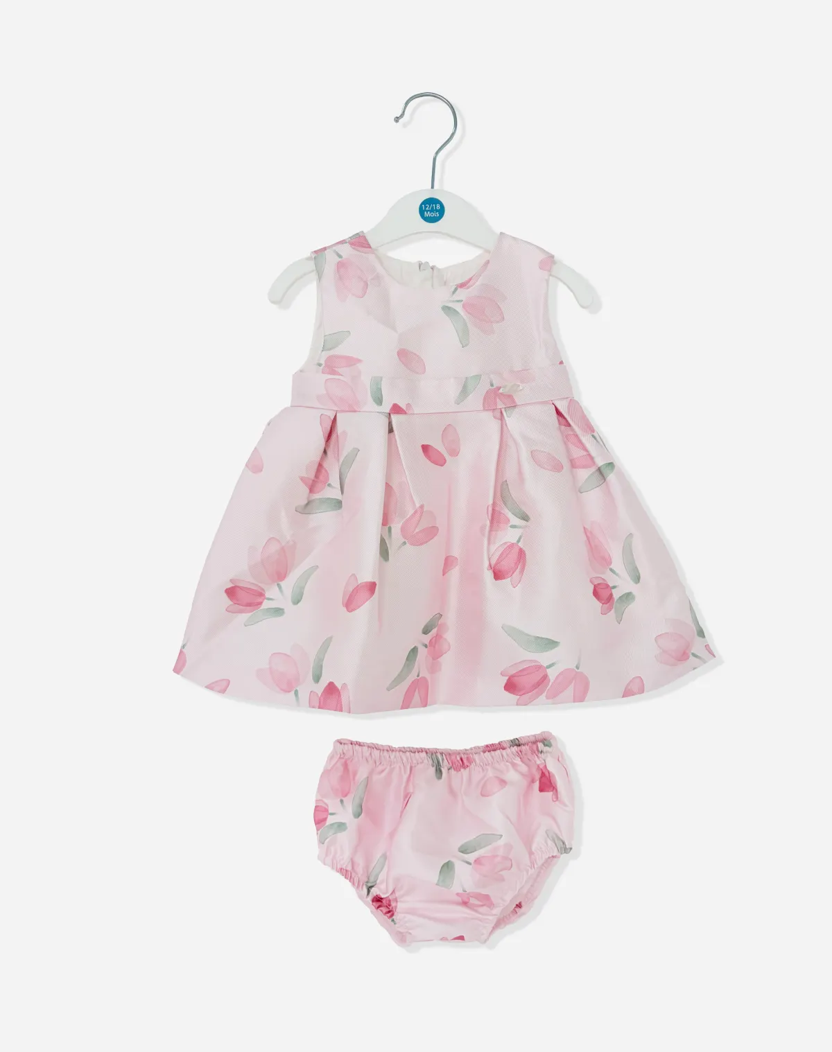 2pk Baby Girl Sleeveless Floral Dress and Bloomer Set