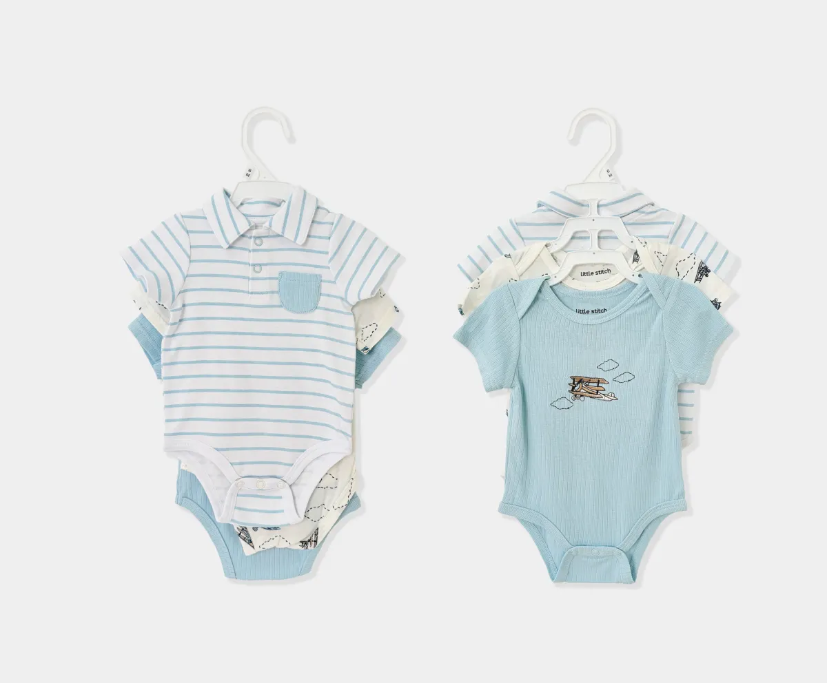 3pk Baby Boys Short Sleeve Bodysuit Set