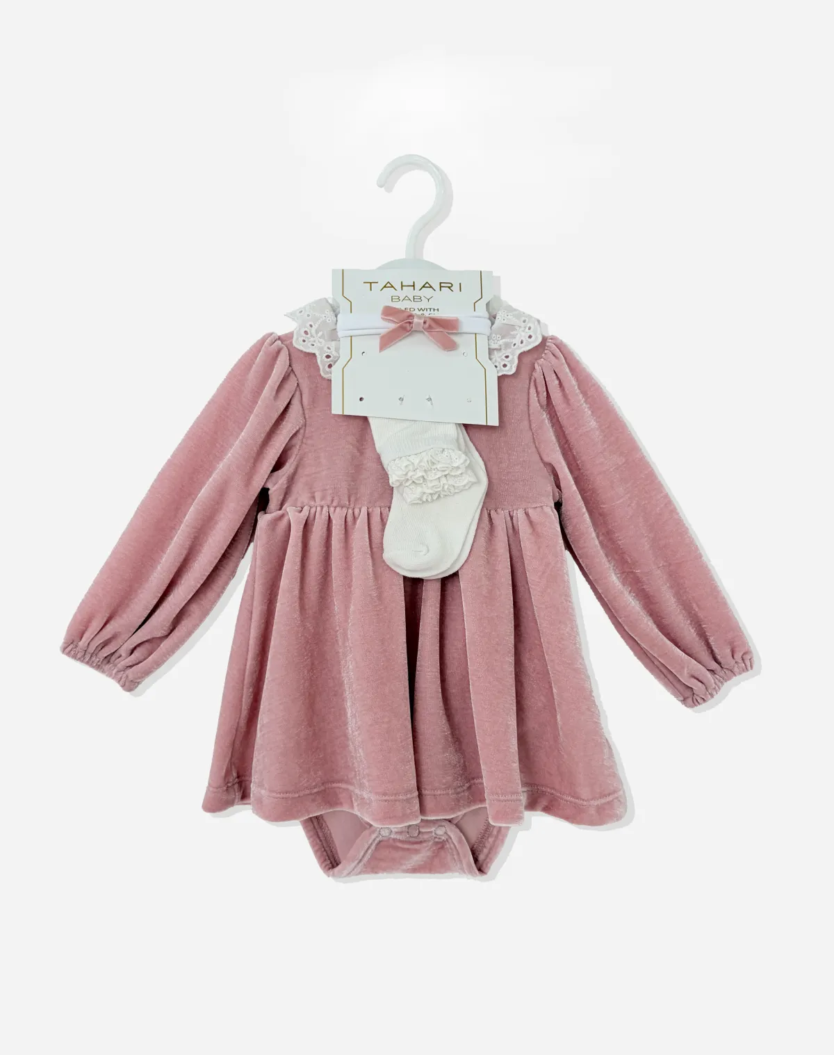 3pk Baby Girl Velvet Dress Set