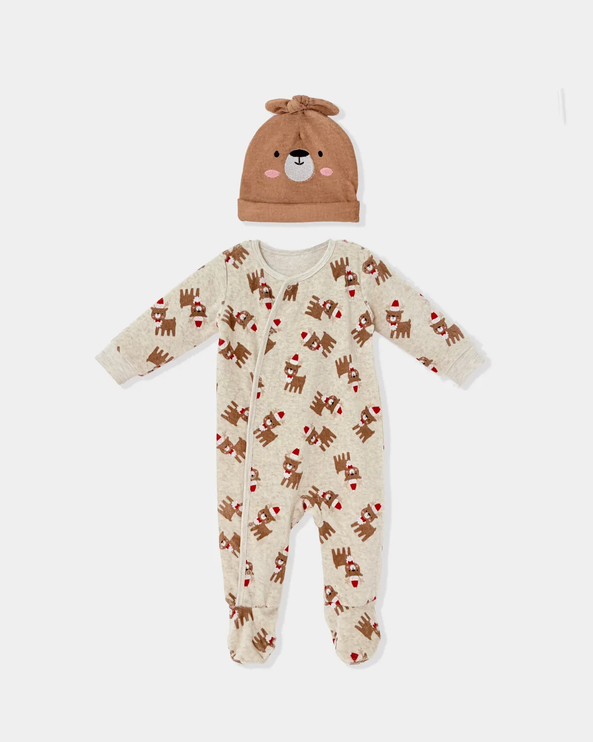 2pk Baby Christmas Footed Sleeper Set