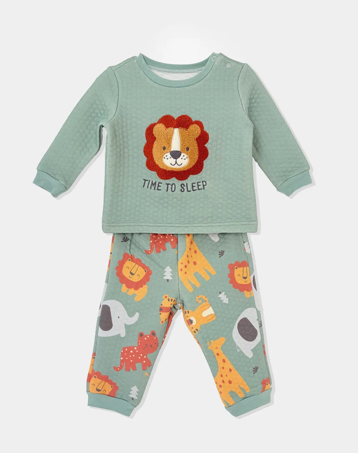 2pk Baby boy Lion Print Long Sleeve Top & Pants Set