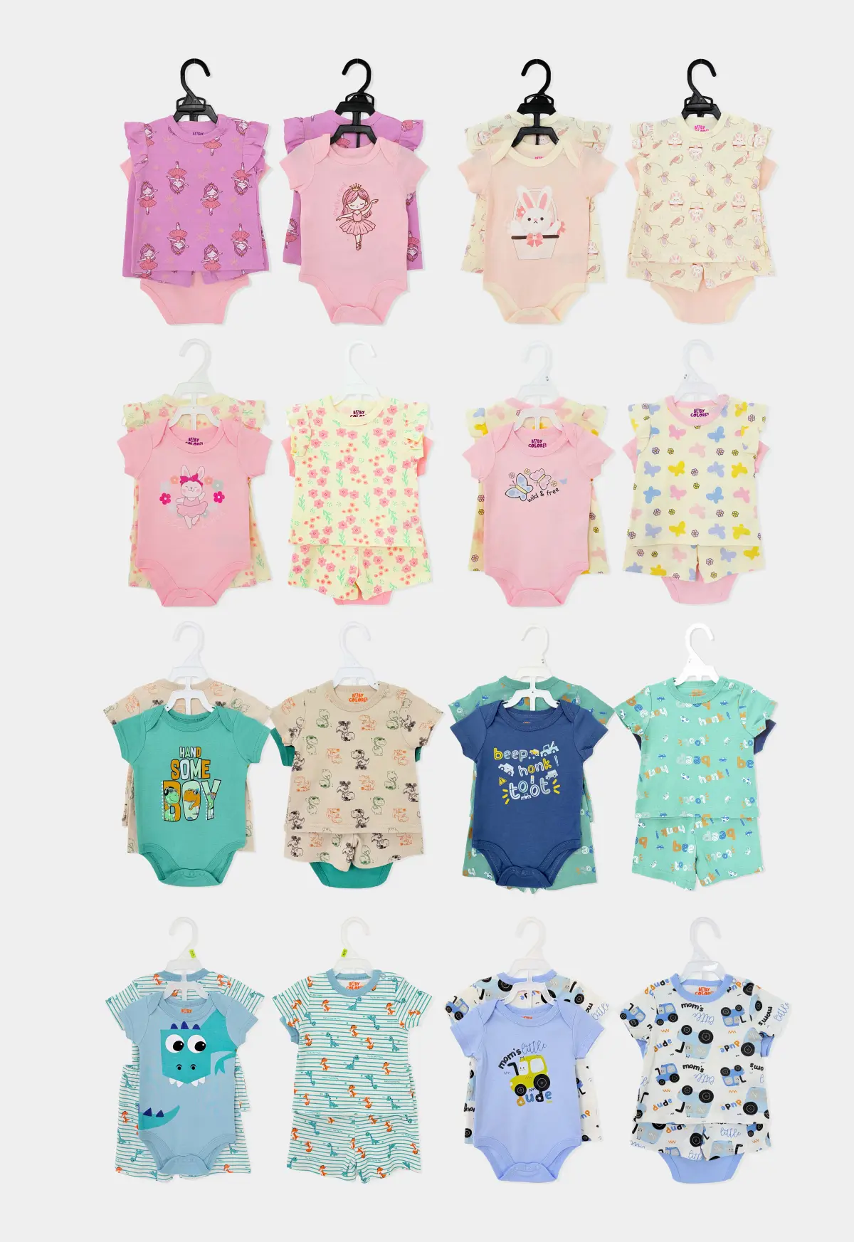 3pk Baby Short Sleeve Bodysuit & Short Set