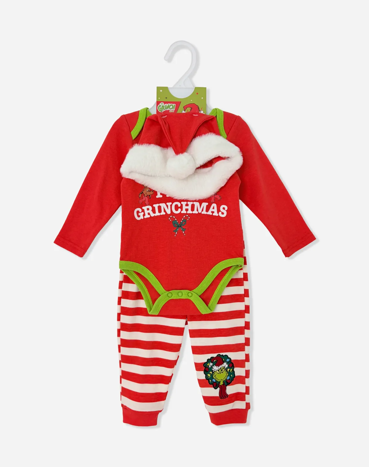 3pk Baby Grinch Christmas Outfit Set
