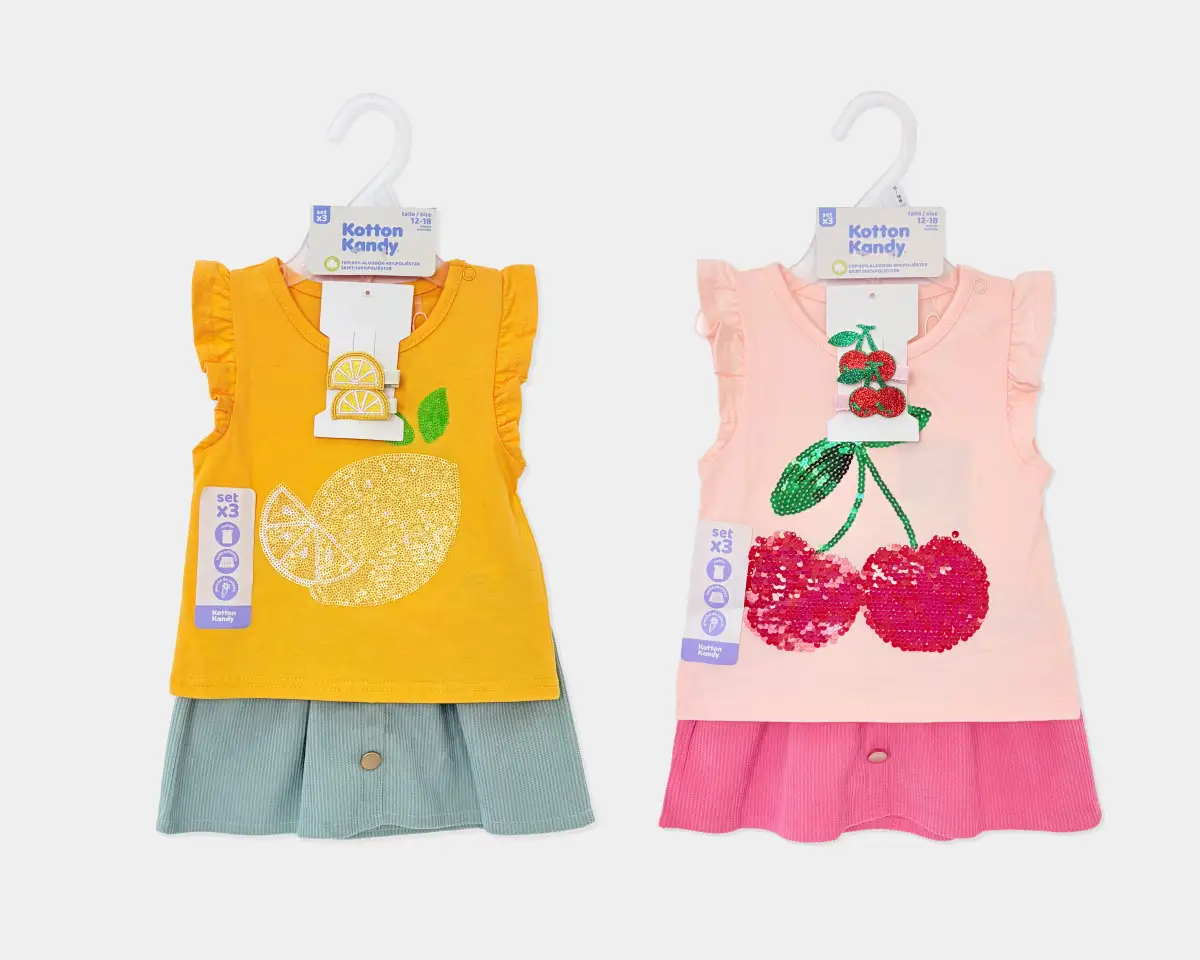 2pk Baby Girl Sleeveless Tank Top & Ruffle Shorts Outfit Set